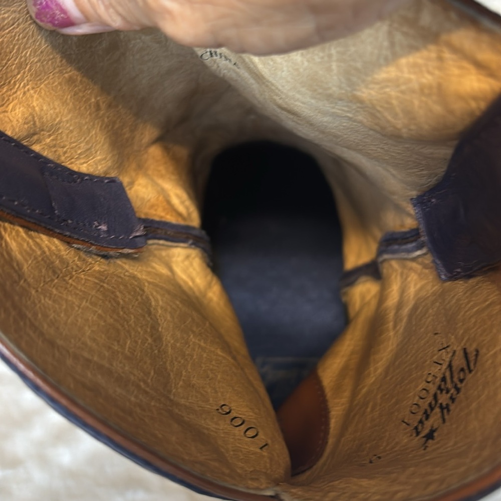 Tony Lama Brown and Navy Genuine Leather Cowboy Western Boot TLX XT5001.Size 9.5 - Picture 13 of 16